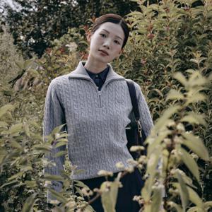 공식 여성 케이블 하프집업 스웨터 AF923E-55N CCA