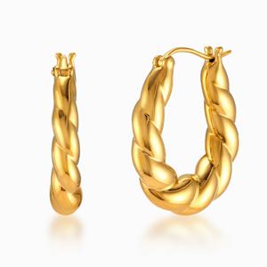 순금 24K 할로우 로프 귀걸이