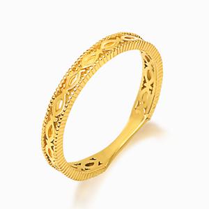 순금 행운 물고기 라인 반지 24K