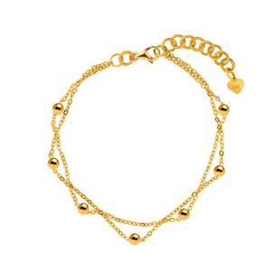 순금 여자 체인 팔찌 두 줄 볼 디자인 3.75G