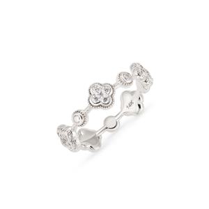 14k 모이사나이트 클로버 테니스 반지