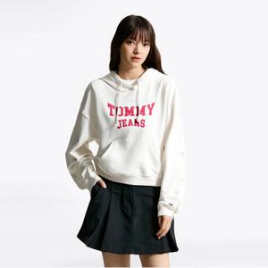 [정상가: 159000원] 타미진스 박시 크롭 바시티 후디 (T32F7TTO51TWT1YBH)