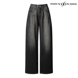 정상가:69,000원｜핀턱 빈티지 워싱 데님 비스코스 와이드 팬츠 (NO4TA004L0)