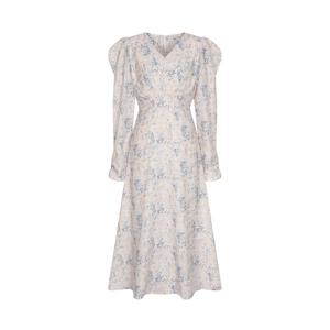 브이넥 플라워 롱 원피스 SP2OP373