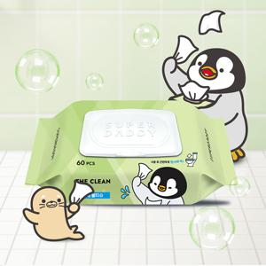 비데 물티슈 더클린 미스터펭 60매 12팩