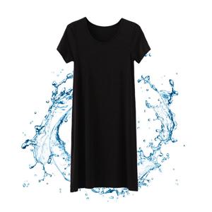 여성 데일리 무지 여름 롱원피스 가슴 캡내장 빅사이즈 모달 반팔 홈웨어 잠옷