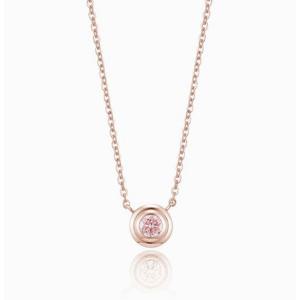 [GB] 더블 레이어 베젤 핑크 다이아 10K GOLD 목걸이 LNF25036D