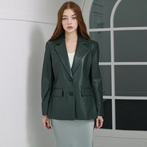 [최초가398,000]이태리 램스킨 투버튼 하프 레더 자켓_KSJK250103