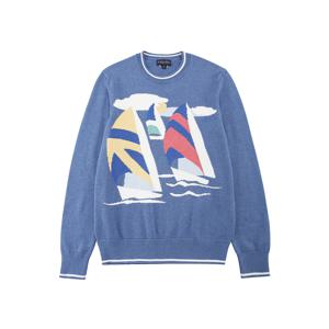 코튼 아카이브 세 일보트 크루넥 스웨터 (블루) (BBWRMM8197MES)