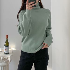 여성 꽈배기 셀리 목폴라 니트 티셔츠 긴목 터틀넥 이너티