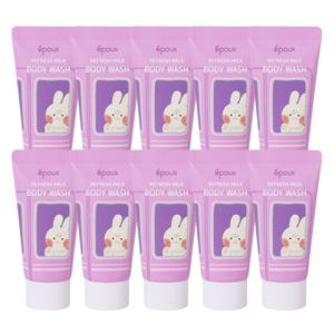 10개  리프레시 여행용 밀크 바디워시 50ml /미니스.휴대용.세면도구.어메니티