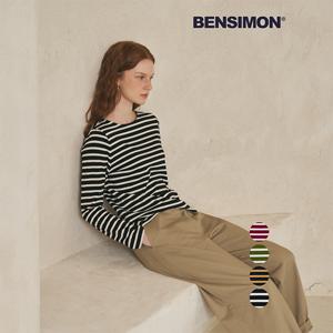 여성 워셔블 스트라이프 긴팔 티셔츠 4종택일