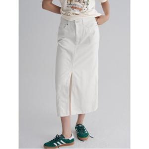 경량데님 롱 스커트  화이트 (355827LP21)