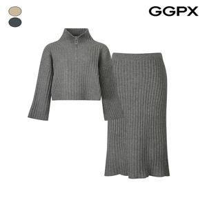빅 골지 지퍼넥 니트 앤 스커트 투피스 (GP8ST001F)