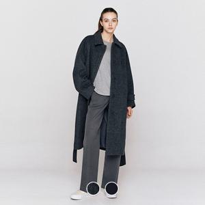 지오다노 여성 겨울 오버핏 캐시미어/울 발마칸 싱글 롱 코트 375916