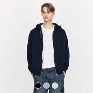 지오다노 남성 겨울 기모 레귤러핏 솔리드 무지 면 후드 집업 티셔츠 025924