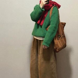 코듀로이팬츠 루즈핏니트 코디세트 포리든투피스