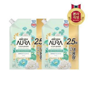 아우라 섬유유연제 리필 1.7L 스모키머스크 x 2개