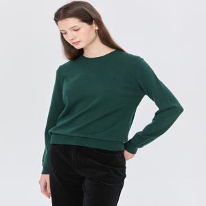 헤지스 여성 [[24FW]] WSSW4DU01E2 [가격인하][스테디셀러][울] 그린 라운드넥 스웨터