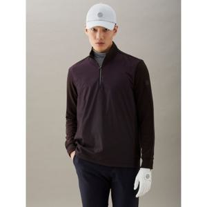 [24FW]남성 하이브리드 반집업 티셔츠  와인