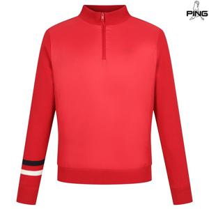 [핑골프][양말드림]남성 우븐 패치 반집업 긴팔 니트 111D4SR301_RE