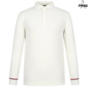 [핑골프][양말드림]남성 기모 조직감 카라 긴팔 티셔츠 111D4TO382_WH