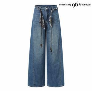 정상가:99,000원 ㅣ 빈티지 데님 벨티드 팬츠 (NP3TA013L0)