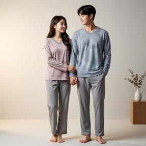 비비안 편안한 착용감 코트나 소재의 커플 홈웨어 하의세트 EZ1945P EZ2945P