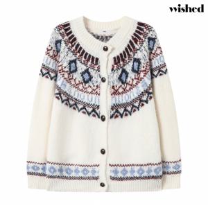 정상가:89,000원 ㅣ 라운드넥 패턴 윈터 니트 가디건 (WICDCD040)