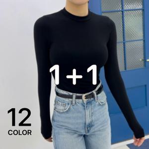 [브리치]  /  1 + 1 단독  여성 이너 레이어드 시스루 모달 쫄티/ 12컬러