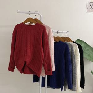 [브리치] 허니제이 / 베릴스 도톰 베이직 꽈배기 니트(6color)