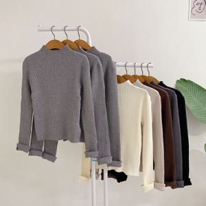 [브리치]  /  3사이즈  리에타 골지 핸드워머 반폴라 니트(6color)