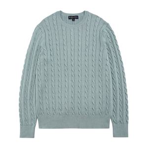 [정상가 189000원] 수피마 코튼 케이블 크루 로고 스웨터 (라이트그린) (BBWRMM0802HES)