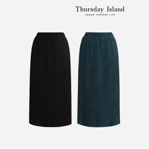 [Thursday Island] 벨벳 크링클 롱 스커트(T236MSK531W)