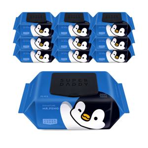 시그니처 미스터펭 블루 물티슈 캡형 70매 10팩 (77g)