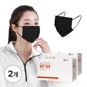 퓨어네이처 국산 볼밀착특허 KF94 덴탈형마스크 벌크포장 블랙 대형 2박스 총 100매