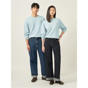 [Essential] 남녀공용 로고 자수 스웨트 셔츠  라이트 그린 (BC5741E03L)