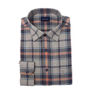 [롯데백화점](셔츠)]따뜻한 겨울 보온성 좋은 남성 기모남방 일반핏 체크 그레이YJEWBR129GY