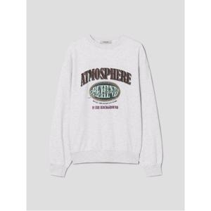 기모 그래픽 스웨트 셔츠  라이트 그레이