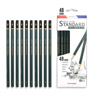 모닝글로리 스탠다드 연필세트 4B 1다스 10개입 사무용펜 학생볼펜 학용품