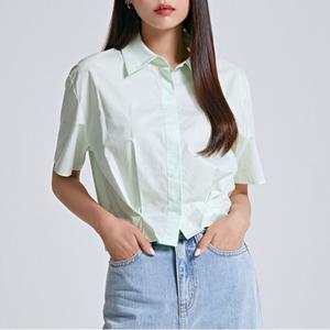 크롭 밑단 턱 셔츠 (SPBWC37W91-T)