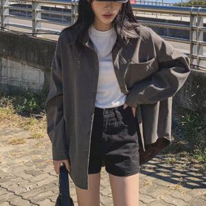 [하프클럽] 여자 겨울 아우터 기모 롱 남방_WSH14605