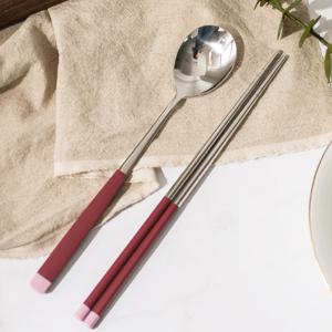 국산  스텐 데일리 투톤 수저세트