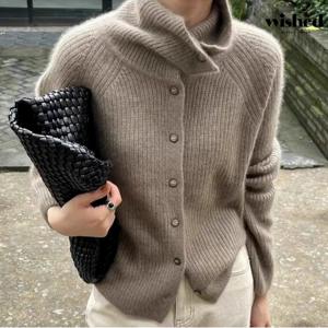 정상가:59,000원 ㅣ 베이직 폴라넥 버튼업 긴팔 니트 가디건 (WIBDCD036)