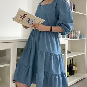 [브리치]  / 빅사이즈 503 청스퀘어넥셔링원피스 DYPG821