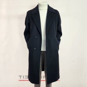 캐시미어 핸드메이드 세미오버핏  롱 코트 블랙_L39FL