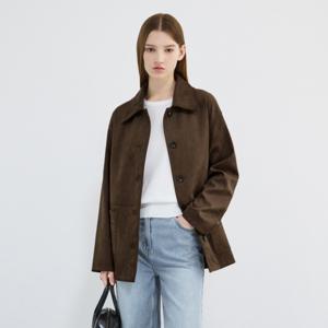 [26 S/S] 인조 스웨이드 하프 트렌치 코트