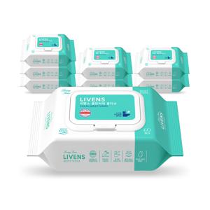 리벤스 소프트 클린 화장실 비데티슈 캡형 60매 8팩