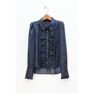 [롯데백화점](여성)]실크 프린트 프릴 블라우스 B232WB3050