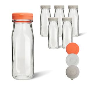 미르 헥사 실리콘 사각 보틀 유리병 240ml / 300ml 6P 주스병 우유병 공병